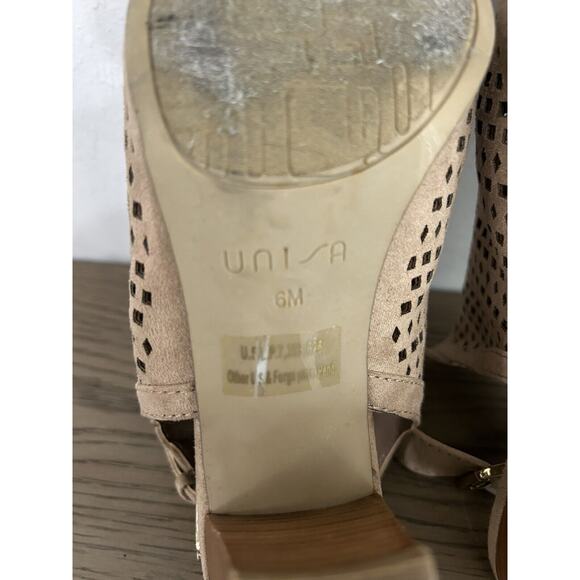 Unisa Ungaila Tan Faux Leather Heeled Slingback Open Toe Sandals Womens 6M - Picture 6 of 6